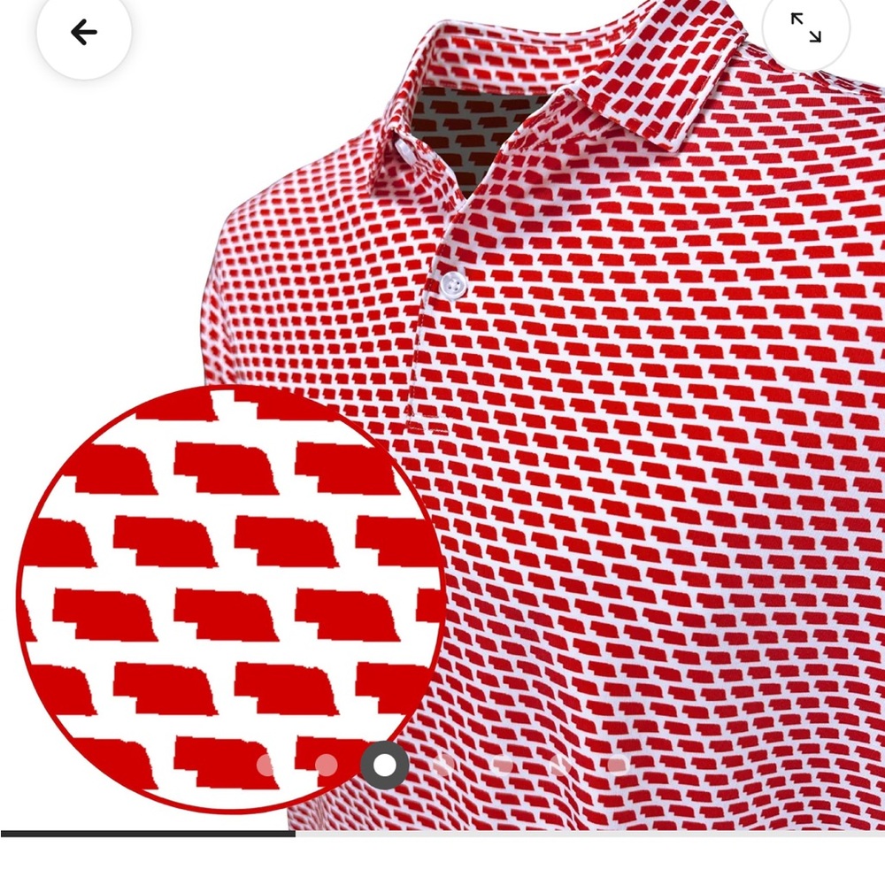 NWT- Nebraska Red State Men’s Polo, Med